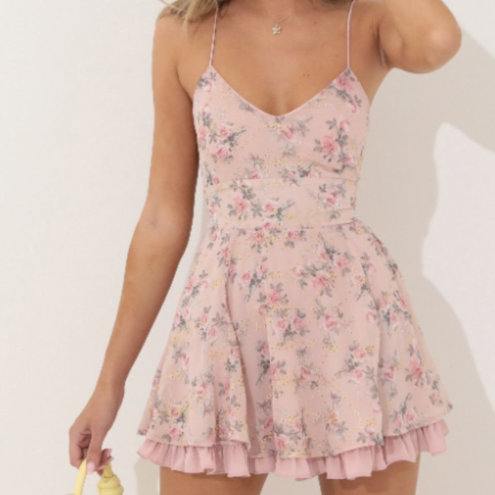 Lucy in the Sky: Aubree Fit and Flare Dress in Pink - Size: XS